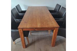 6 eetkamerstoelen (bruin leer)