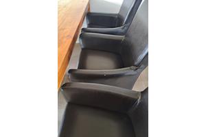 6 eetkamerstoelen (bruin leer)