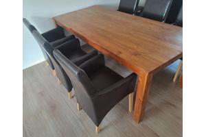 6 eetkamerstoelen (bruin leer)