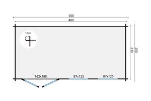 Blokhut Justine 500x250 cm is een perfecte toevoeging aan uw