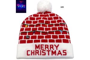 Muts met Pompon en Lampjes - Thema Kerst - Beanie - Acryl -