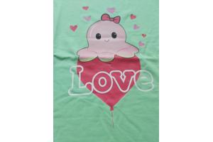 Glo-story t-shirt licht groen octopus love L