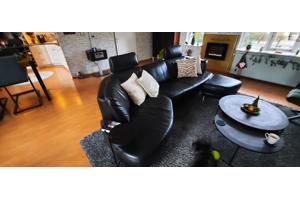 Zwart leder bank 3 zits