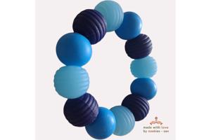 Noekies Handgemaakte Bijtring blauw lichtblauw - Nieuw!