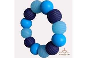 Noekies Handgemaakte Bijtring blauw lichtblauw - Nieuw!