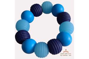 Noekies Handgemaakte Bijtring blauw lichtblauw - Nieuw!