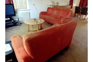 2 en/of 3 persoonsbank suedelook van stof