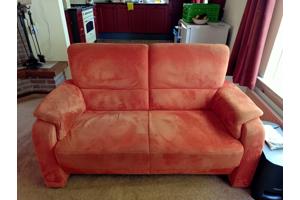 2 en/of 3 persoonsbank suedelook van stof