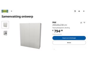 Kledingkast ikea pax 200x236cm. Leveren/ monteren mogelijk!