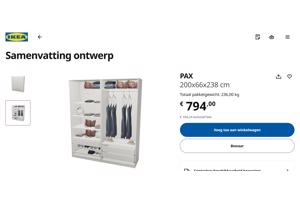 Kledingkast ikea pax 200x236cm. Leveren/ monteren mogelijk!
