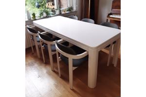 Oerdegelijke eettafel met 6 stoelen