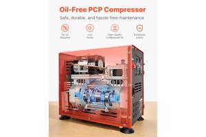 PCP Compressor, Vevor 800W - dubbele cilinder - 310 bar.