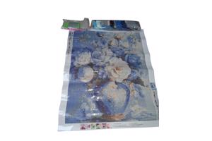 nr 26 Diamond Painting bloemen blauw 50x40cm (vierkant)