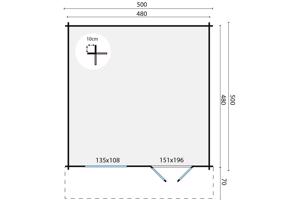Blokhut - Tuinhuis Salamanca | 34 mm | vuren onbehandeld