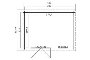 Blokhut Amira 380x275 Onbehandeld vuren