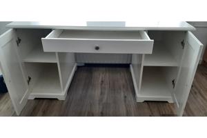 Bureau Ikea Liatorp, twee kastjes en lade, wit