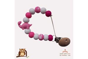 nr 21 noekies Speenkoord dino roze wit