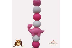 nr 21 noekies Speenkoord dino roze wit