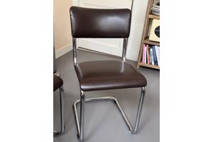 4x vintage buisframe slede stoel