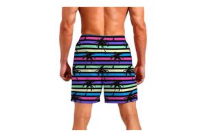 Zwembroek - short meerkleurig met palmbomen XL