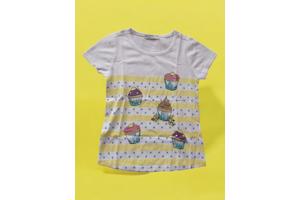 Glo-Story cupcakes t-shirt geel 110