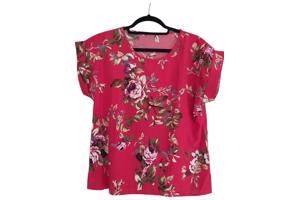 Shirt rood bloemen patroon M