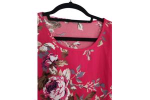 Shirt rood bloemen patroon M