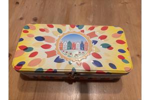 Lipton postcodeloterij blik rechthoekig reliëf deksel met sl