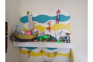 Commode, kinderkast en bed - in thema zee/strand