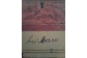 Schilderij bureau en wasbak