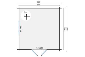 Blokhut - Tuinhuis Bodine | 28 mm | vuren onbehandeld