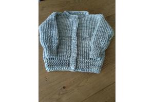 Mooi gebreide baby vestjes of sjaalkraagtruitje