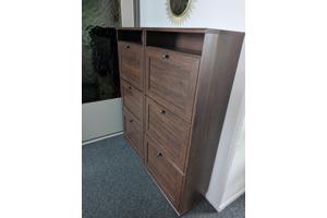 2 Donkerbruine IKEA schoenenkasten