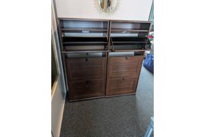 2 Donkerbruine IKEA schoenenkasten