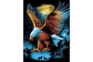 nr 8 Diamond Painting roofvogel 50x40cm (vierkant)