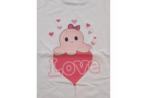 Glo-story t-shirt wit octopus love L