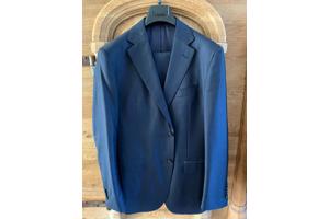 Zo goed als nieuw pure wool mid blue &amp; grey stripe full suit