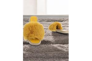 Givana Fluffy muiltjes - slippers geel 38