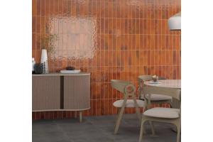 Vives luca AB/C lava 8x31,5 cm langwerpig accenttegel oranje