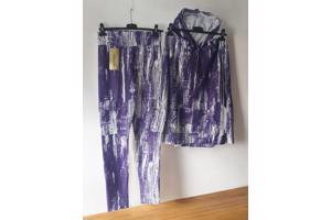 Fashion 2 delig huispak violet paars wit S/M