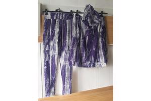 Fashion 2 delig huispak violet paars wit S/M