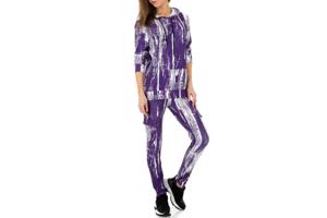 Fashion 2 delig huispak violet paars wit S/M