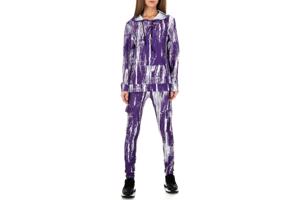 Fashion 2 delig huispak violet paars wit S/M