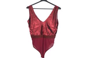 Glo-Story glitter lovers body wijnrood M/L