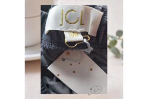 Lange velourse rok met split grijs S/M