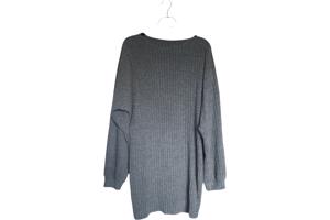 stretchy jurk grijs met pofmouwen XXL