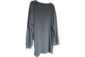 stretchy jurk grijs met pofmouwen XXL