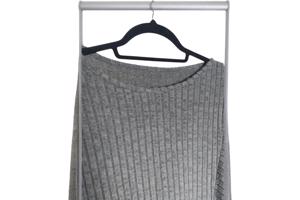 stretchy jurk grijs met pofmouwen XXL