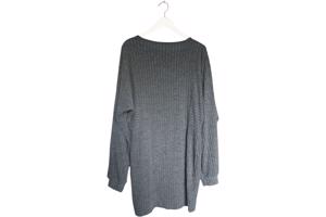 stretchy jurk grijs met pofmouwen XXL