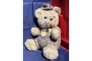 Beer Interprasent ruiten kleding kijkt naar links ruwe vacht